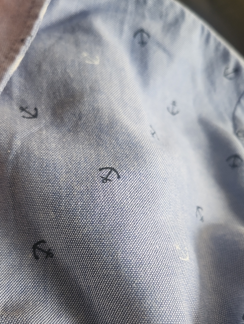 Croft & Barrow, 100% Cotton, Long Sleeved, Button Down, Denim Blue Blouse, L - Picture 6 of 8